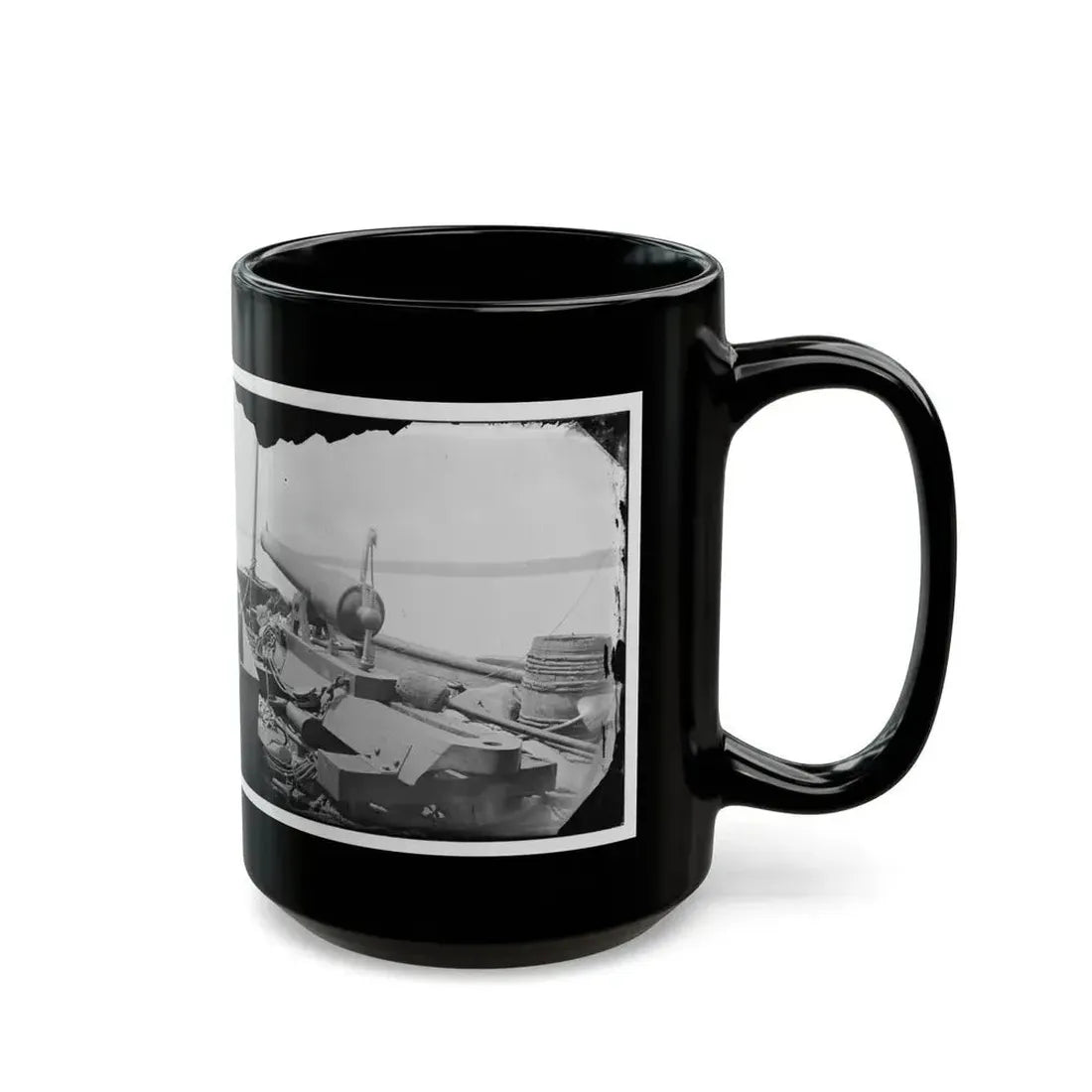 James River, Va. Bow Of Confederate Gunboat Teaser, Lt. Hunter Davidson, Captured By U.S.S. Maratanza On July 4, 1862 (U.S. Civil War) Black Coffee Mug - Go Mug Yourself