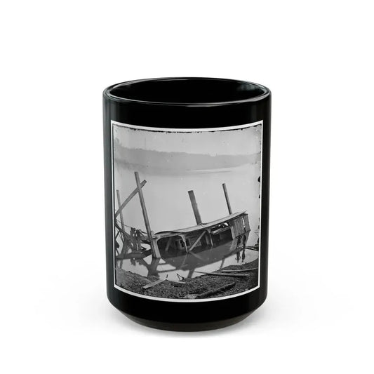 James River, Va. Butler's Dredge-Boat, Sunk By A Confederate Shell On Thanksgiving Day, 1864 (U.S. Civil War) Black Coffee Mug 15oz - Go Mug Yourself