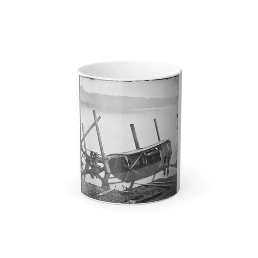 James River, Va. Butler's Dredge-Boat, Sunk by a Confederate Shell on Thanksgiving Day, 1864 (U.S. Civil War) Color Changing Coffee Mug 11oz Default Title 11oz - Go Mug Yourself