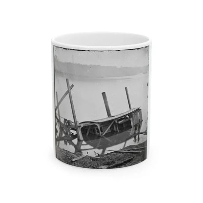 James River, Va. Butler's Dredge-Boat, Sunk By A Confederate Shell On Thanksgiving Day, 1864 (U.S. Civil War) White Coffee Mug 11oz - Go Mug Yourself
