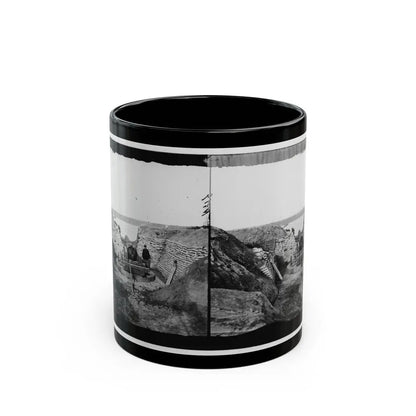 James River, Va. Confederate Gun Emplacement At Howlett House, Trent's Reach (U.S. Civil War) Black Coffee Mug 11oz - Go Mug Yourself