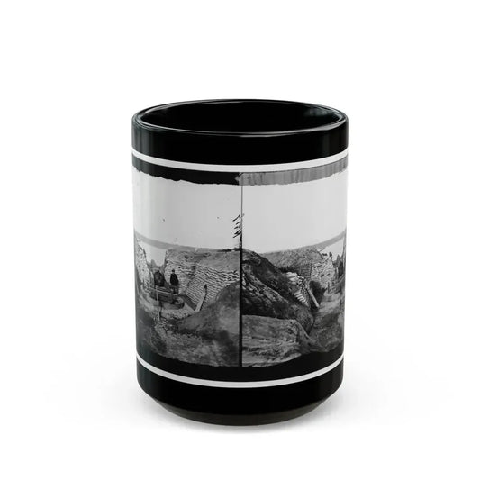 James River, Va. Confederate Gun Emplacement At Howlett House, Trent's Reach (U.S. Civil War) Black Coffee Mug 15oz - Go Mug Yourself