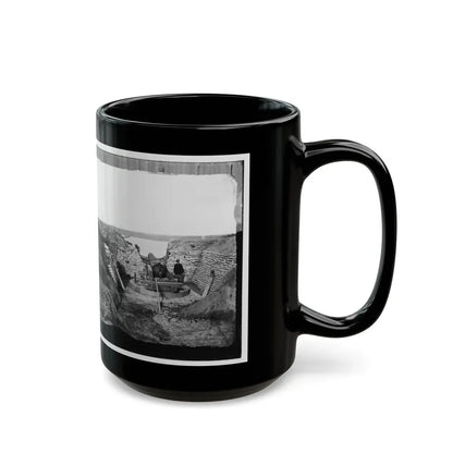 James River, Va. Confederate Gun Emplacement At Howlett House, Trent's Reach (U.S. Civil War) Black Coffee Mug - Go Mug Yourself