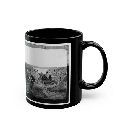 James River, Va. Confederate Gun Emplacement At Howlett House, Trent's Reach (U.S. Civil War) Black Coffee Mug - Go Mug Yourself