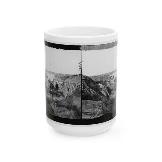 James River, Va. Confederate Gun Emplacement At Howlett House, Trent's Reach (U.S. Civil War) White Coffee Mug 15oz - Go Mug Yourself