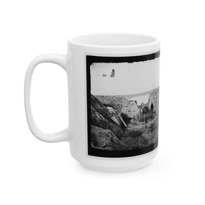 James River, Va. Confederate Gun Emplacement At Howlett House, Trent's Reach (U.S. Civil War) White Coffee Mug - Go Mug Yourself