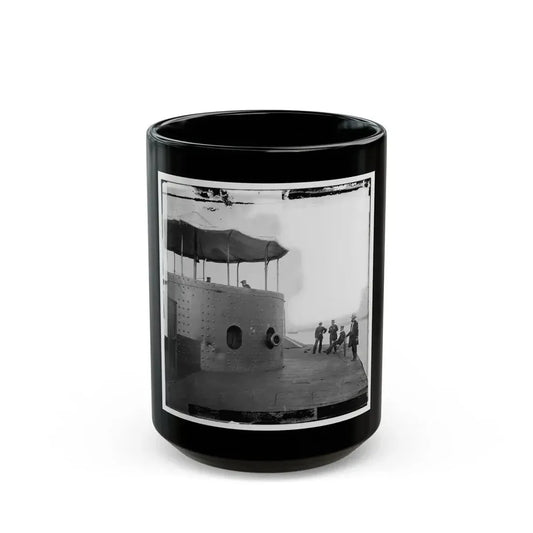 James River, Va. Deck And Turret Of U.S.S. Monitor Seen From The Bow (I.E. Stern) (U.S. Civil War) Black Coffee Mug 15oz - Go Mug Yourself