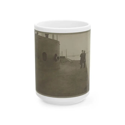 James River, Va. Deck And Turret Of U.S.S. Monitor (U.S. Civil War) White Coffee Mug 15oz - Go Mug Yourself