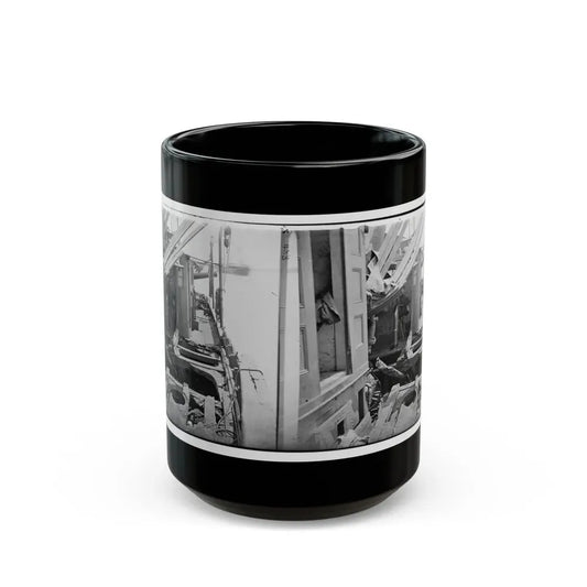 James River, Va. Deck Of Confederate Gunboat Teaser, Captured By U.S.S. Maratanza, Showing Damage From Shell Fire (U.S. Civil War) Black Coffee Mug 15oz - Go Mug Yourself