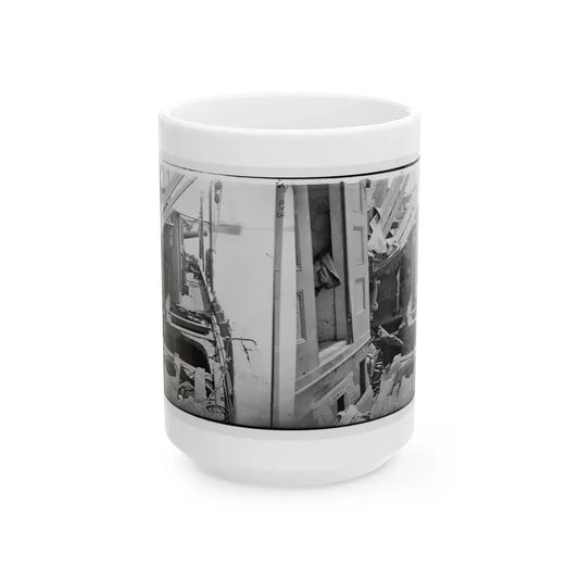 James River, Va. Deck Of Confederate Gunboat Teaser, Captured By U.S.S. Maratanza, Showing Damage From Shell Fire (U.S. Civil War) White Coffee Mug 15oz - Go Mug Yourself