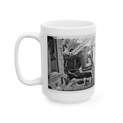 James River, Va. Deck Of Confederate Gunboat Teaser, Captured By U.S.S. Maratanza, Showing Damage From Shell Fire (U.S. Civil War) White Coffee Mug - Go Mug Yourself