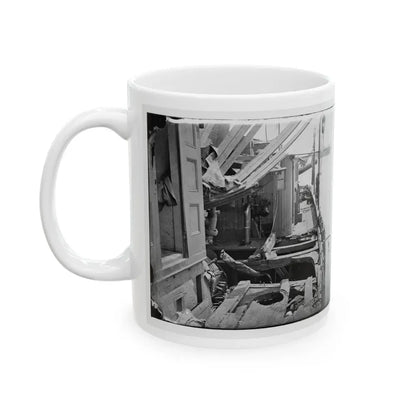 James River, Va. Deck Of Confederate Gunboat Teaser, Captured By U.S.S. Maratanza, Showing Damage From Shell Fire (U.S. Civil War) White Coffee Mug - Go Mug Yourself