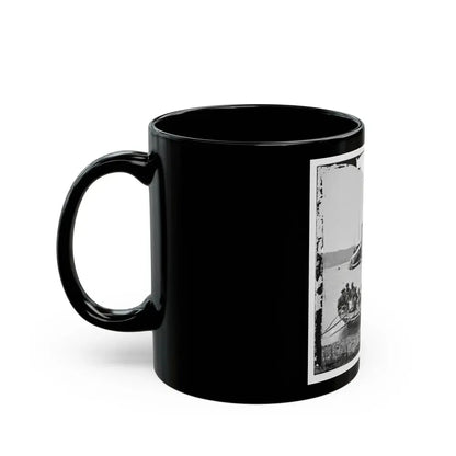James River, Va. Monitor U.S.S. Onondaga; Soldiers In Rowboat In Foreground (U.S. Civil War) Black Coffee Mug - Go Mug Yourself