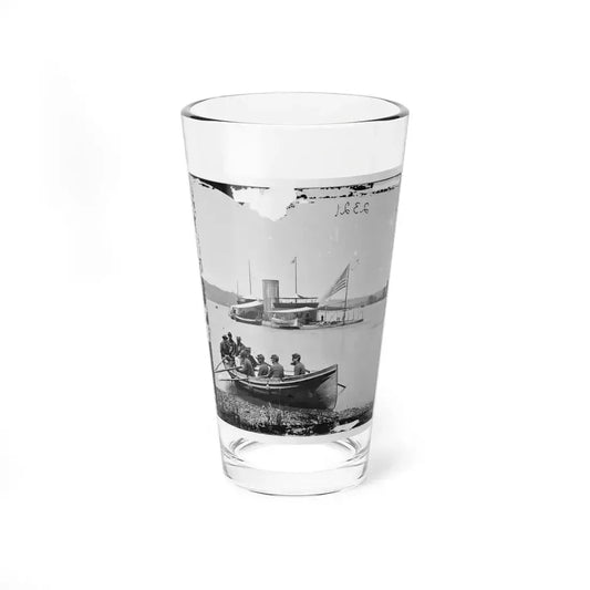 James River, Va. Monitor U.S.S. Onondaga; Soldiers In Rowboat In Foreground (U.S. Civil War) Pint Glass 16oz 16oz - Go Mug Yourself