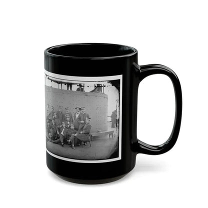 James River, Va. Officers Of The U.S.S. Monitor Grouped By The Turret (U.S. Civil War) Black Coffee Mug - Go Mug Yourself