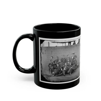 James River, Va. Officers Of The U.S.S. Monitor Grouped By The Turret (U.S. Civil War) Black Coffee Mug - Go Mug Yourself
