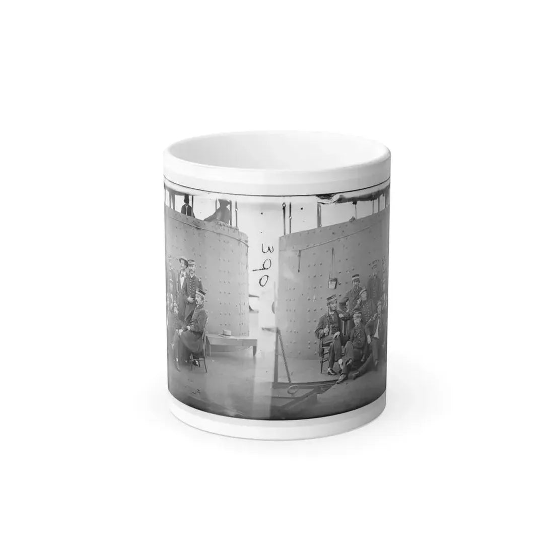 James River, Va. Officers of the U.S.S. Monitor Grouped by the Turret (U.S. Civil War) Color Changing Coffee Mug 11oz - Go Mug Yourself