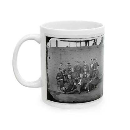 James River, Va. Officers Of The U.S.S. Monitor Grouped By The Turret (U.S. Civil War) White Coffee Mug - Go Mug Yourself