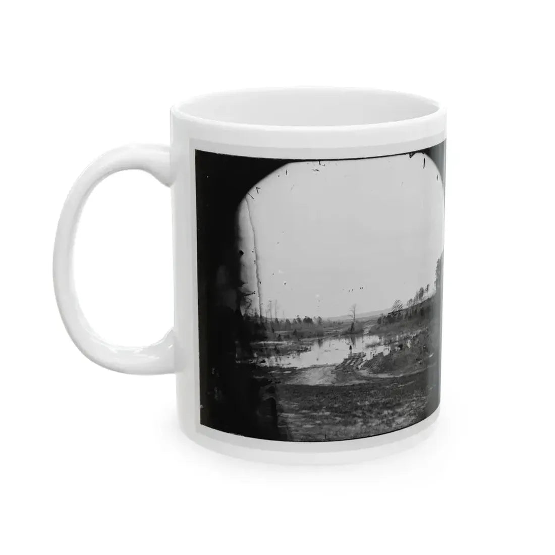 James River, Va. Point Where Army Of The Potomac Crossed In June 1864 (Wyanoke Wharf ) (U.S. Civil War) White Coffee Mug - Go Mug Yourself