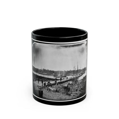 James River, Va. Pontoon Bridge (U.S. Civil War) Black Coffee Mug 11oz - Go Mug Yourself