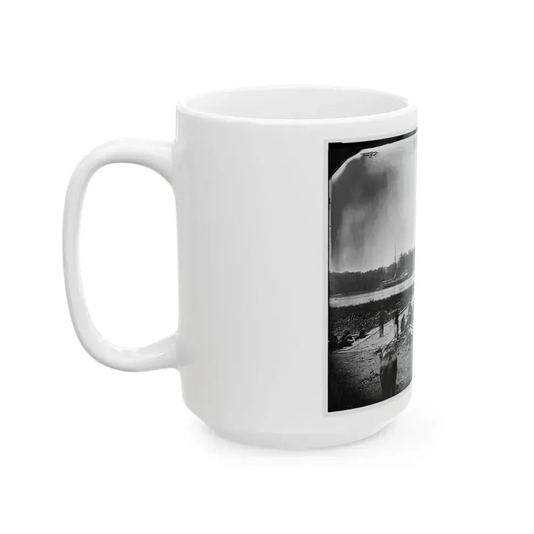 James River, Va. Pontoon Bridge (U.S. Civil War) White Coffee Mug - Go Mug Yourself