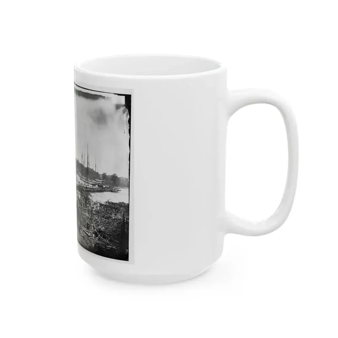 James River, Va. Pontoon Bridge (U.S. Civil War) White Coffee Mug - Go Mug Yourself