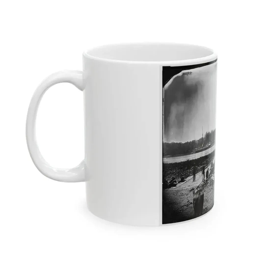 James River, Va. Pontoon Bridge (U.S. Civil War) White Coffee Mug - Go Mug Yourself