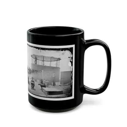 James River, Va. Sailors On Deck Of U.S.S. Monitor; Cookstove At Left (U.S. Civil War) Black Coffee Mug - Go Mug Yourself
