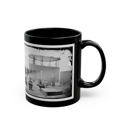 James River, Va. Sailors On Deck Of U.S.S. Monitor; Cookstove At Left (U.S. Civil War) Black Coffee Mug - Go Mug Yourself