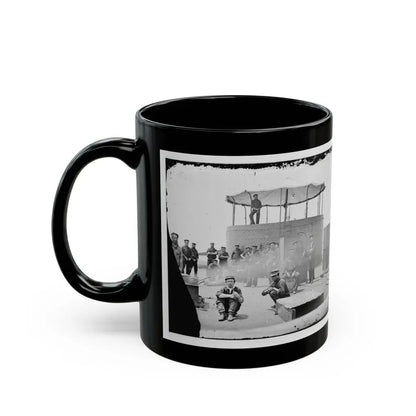 James River, Va. Sailors On Deck Of U.S.S. Monitor; Cookstove At Left (U.S. Civil War) Black Coffee Mug - Go Mug Yourself