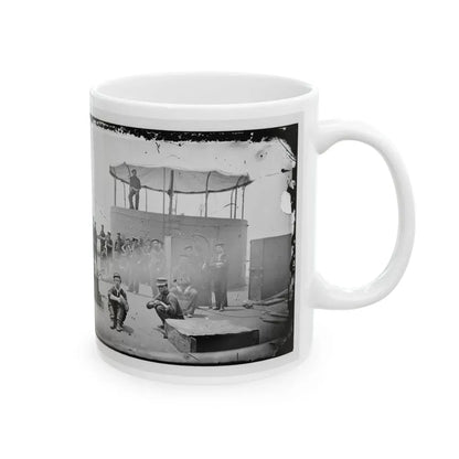 James River, Va. Sailors On Deck Of U.S.S. Monitor; Cookstove At Left (U.S. Civil War) White Coffee Mug - Go Mug Yourself
