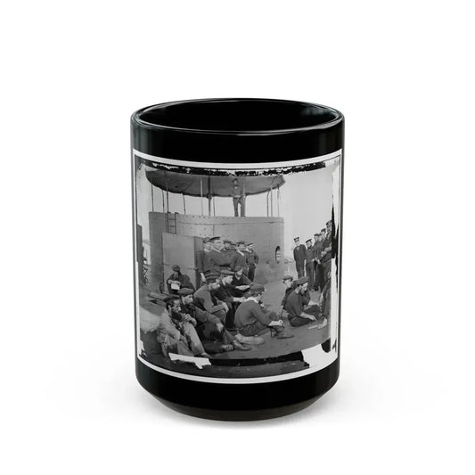 James River, Va. Sailors Relaxing On Deck Of U.S.S. Monitor (U.S. Civil War) Black Coffee Mug 15oz - Go Mug Yourself