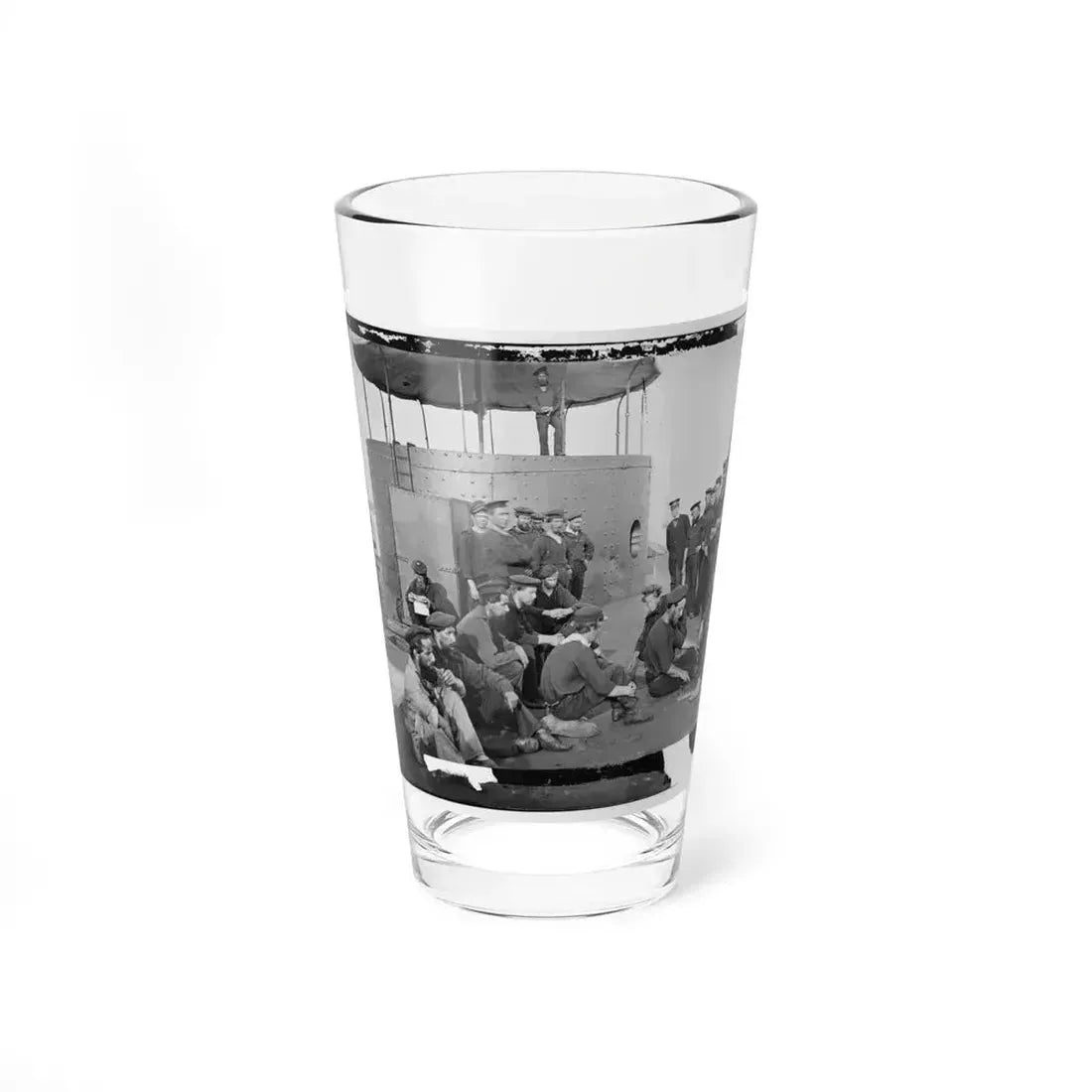 James River, Va. Sailors Relaxing On Deck Of U.S.S. Monitor (U.S. Civil War) Pint Glass 16oz 16oz - Go Mug Yourself