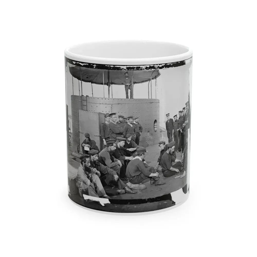 James River, Va. Sailors Relaxing On Deck Of U.S.S. Monitor (U.S. Civil War) White Coffee Mug 11oz - Go Mug Yourself