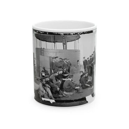 James River, Va. Sailors Relaxing On Deck Of U.S.S. Monitor (U.S. Civil War) White Coffee Mug 11oz - Go Mug Yourself