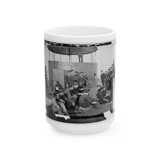 James River, Va. Sailors Relaxing On Deck Of U.S.S. Monitor (U.S. Civil War) White Coffee Mug 15oz - Go Mug Yourself