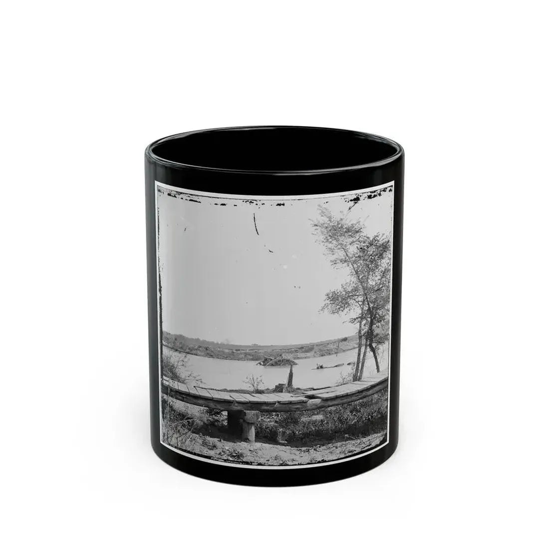 James River, Va. Sunken Confederate Ships Virginia (Ram) And Jamestown (U.S. Civil War) Black Coffee Mug 11oz - Go Mug Yourself