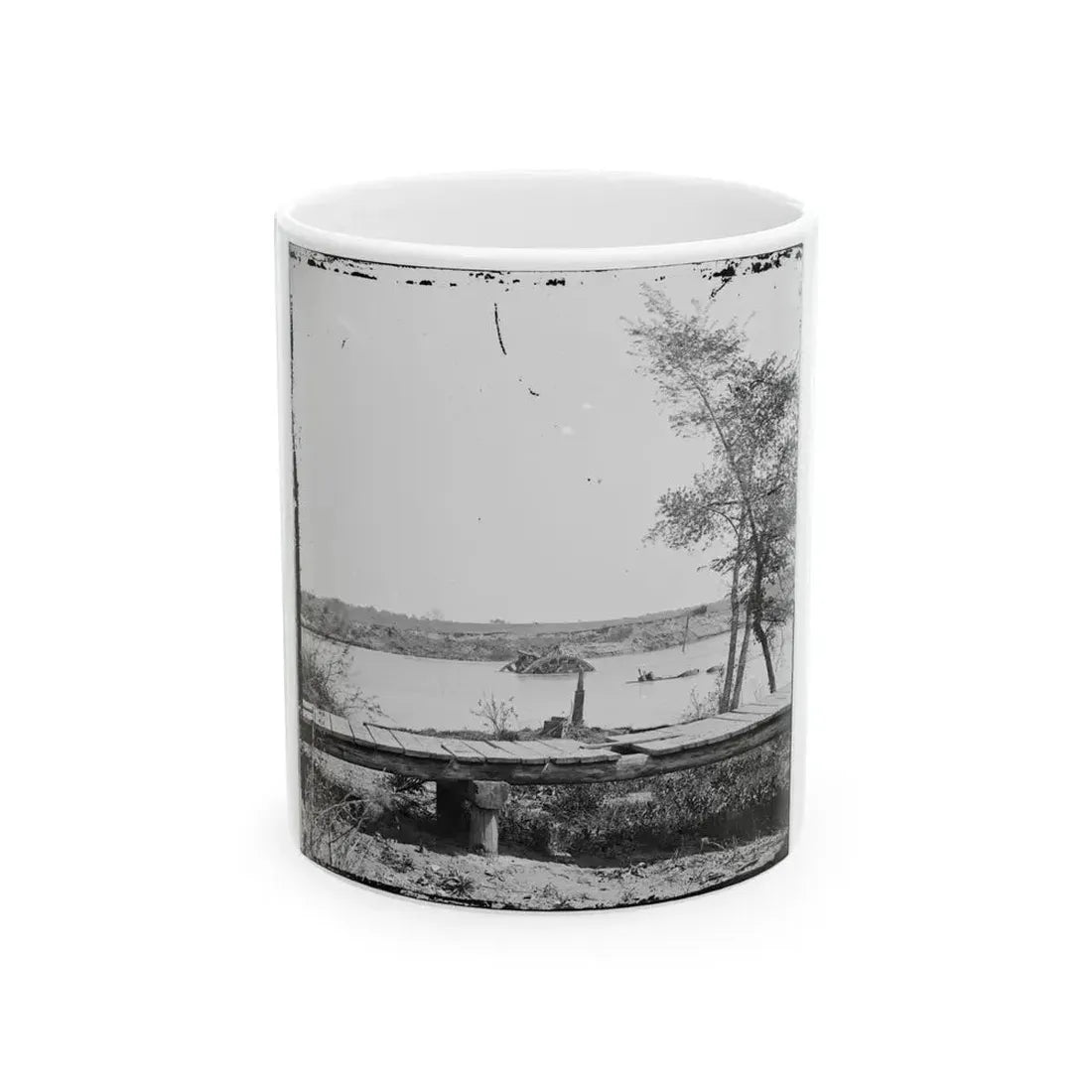 James River, Va. Sunken Confederate Ships Virginia (Ram) And Jamestown (U.S. Civil War) White Coffee Mug 11oz - Go Mug Yourself