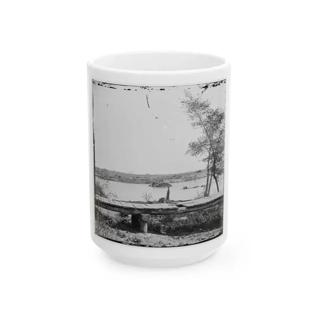 James River, Va. Sunken Confederate Ships Virginia (Ram) And Jamestown (U.S. Civil War) White Coffee Mug 15oz - Go Mug Yourself