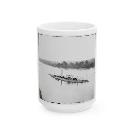 James River, Va. U.S.S. Casco, Light-Draft Monitor (U.S. Civil War) White Coffee Mug 15oz - Go Mug Yourself