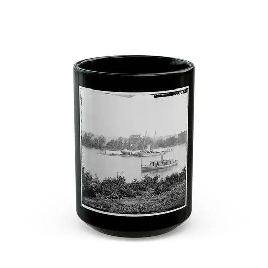 James River, Va. U.S.S. Monitor Canonicus Taking On Coal From A Schooner (U.S. Civil War) Black Coffee Mug 15oz - Go Mug Yourself