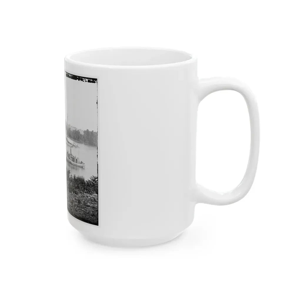 James River, Va. U.S.S. Monitor Canonicus Taking On Coal From A Schooner (U.S. Civil War) White Coffee Mug - Go Mug Yourself