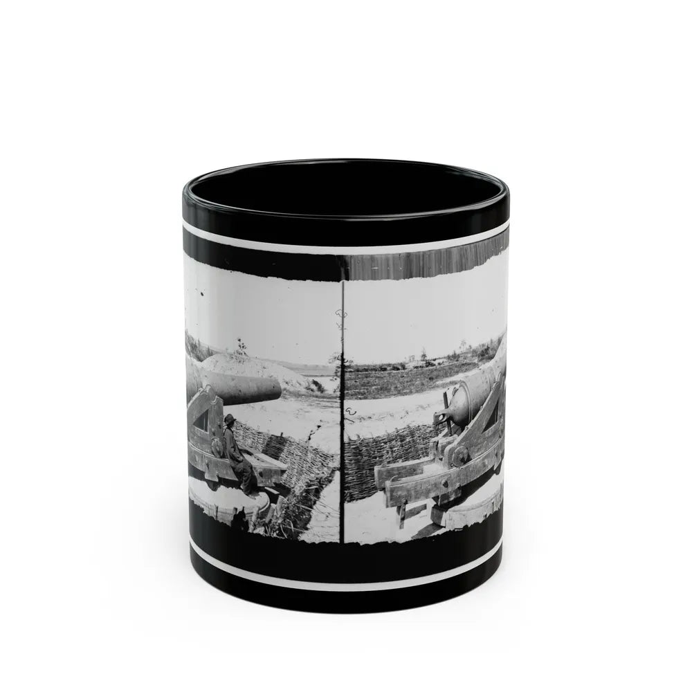 James River, Va. Another Confederate Gun Emplacement At Howlett House, Trent's Reach 001 (U.S. Civil War) Black Coffee Mug-11oz-Go Mug Yourself