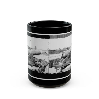 James River, Va. Another Confederate Gun Emplacement At Howlett House, Trent's Reach 001 (U.S. Civil War) Black Coffee Mug-15oz-Go Mug Yourself