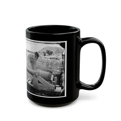 James River, Va. Another Confederate Gun Emplacement At Howlett House, Trent's Reach (U.S. Civil War) Black Coffee Mug-Go Mug Yourself