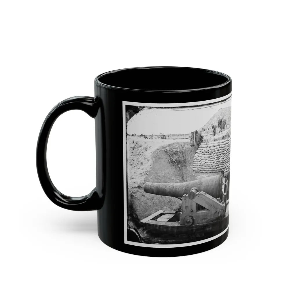 James River, Va. Another Confederate Gun Emplacement At Howlett House, Trent's Reach (U.S. Civil War) Black Coffee Mug-Go Mug Yourself