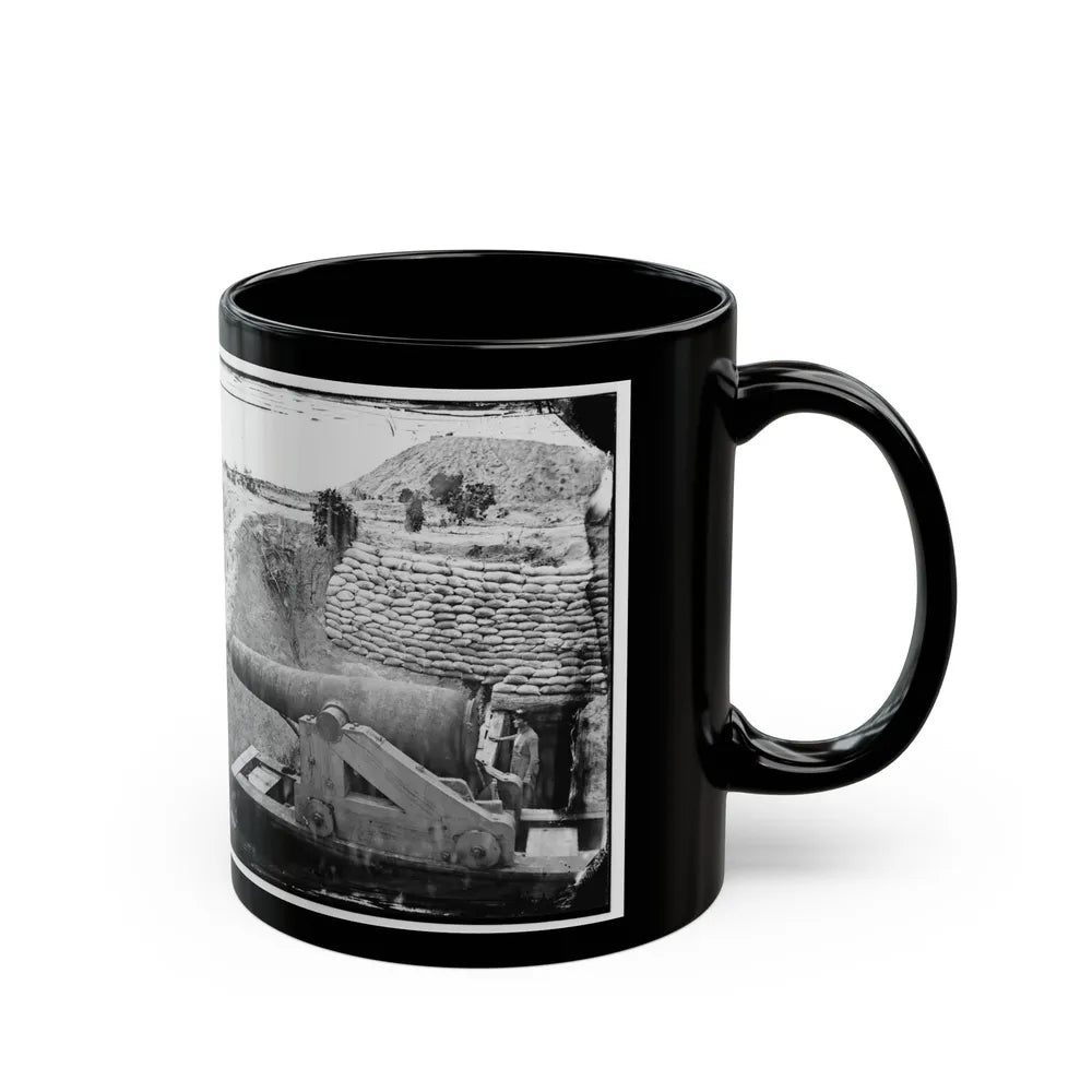 James River, Va. Another Confederate Gun Emplacement At Howlett House, Trent's Reach (U.S. Civil War) Black Coffee Mug-Go Mug Yourself