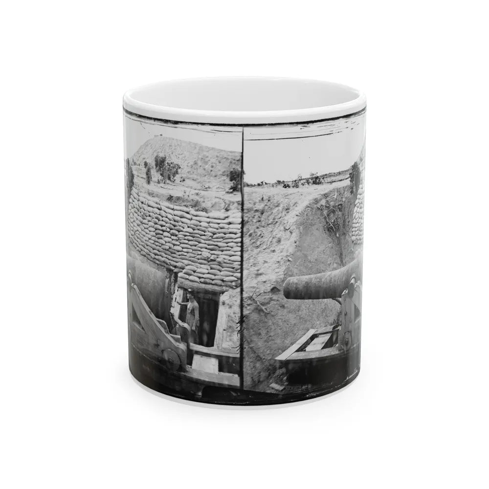 James River, Va. Another Confederate Gun Emplacement At Howlett House, Trent's Reach (U.S. Civil War) White Coffee Mug-11oz-Go Mug Yourself