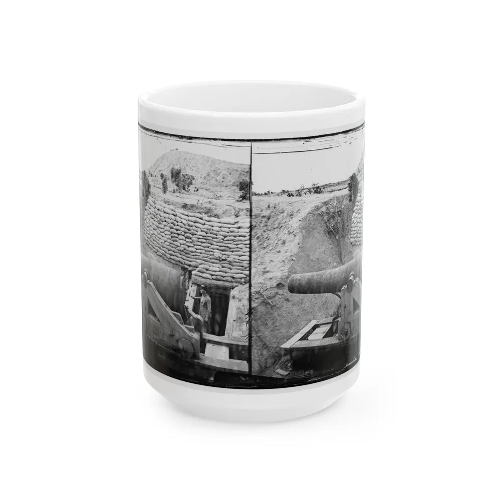 James River, Va. Another Confederate Gun Emplacement At Howlett House, Trent's Reach (U.S. Civil War) White Coffee Mug-15oz-Go Mug Yourself