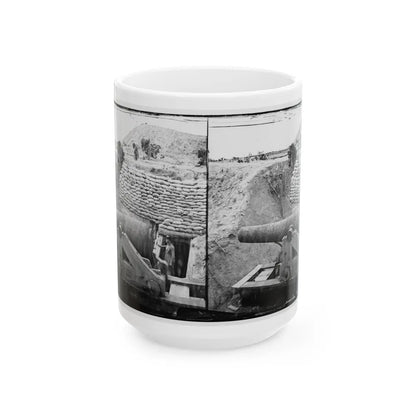 James River, Va. Another Confederate Gun Emplacement At Howlett House, Trent's Reach (U.S. Civil War) White Coffee Mug-15oz-Go Mug Yourself